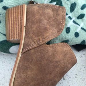 brown leather half boots